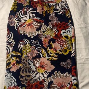 New York & Company Multicolor Floral Pencil Skirt